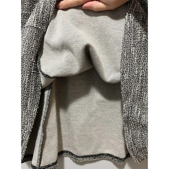 Loft Women's Textured Knit Fit Flare Flirty Skirt Size Small Black White NWT - Picture 8 of 10
